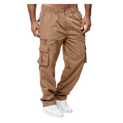 Custom Logo Solid Straight Cargo Pants