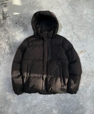 Black Puffer Jacket with Hood Premium Winter Wear