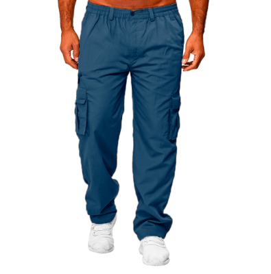 Custom Logo Solid Straight Cargo Pants